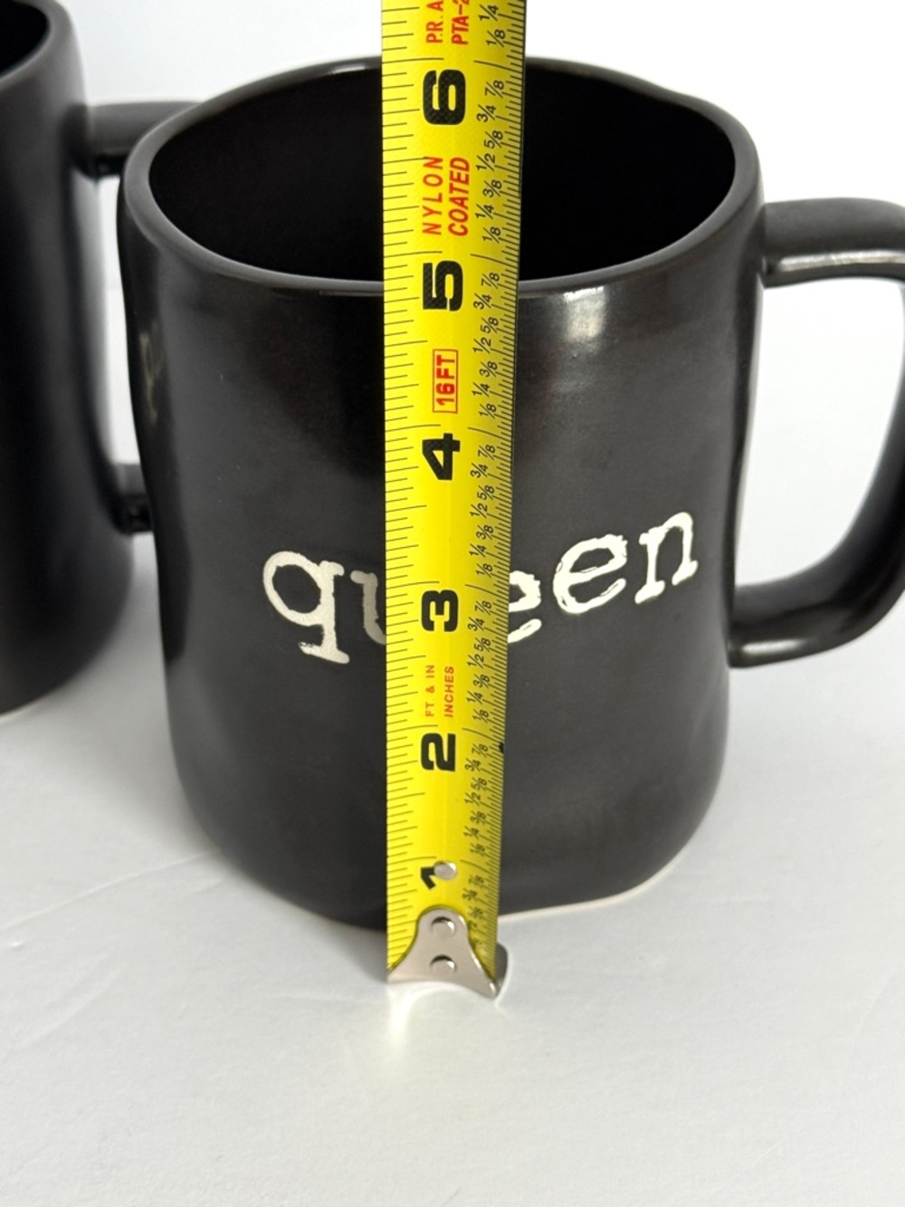 Joseph A. Tea Coffee Mug & Crown Lid Ceramic 21 fl oz Matte Black King & Queen - Picture 10 of 11